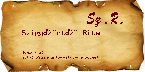 Szigyártó Rita névjegykártya