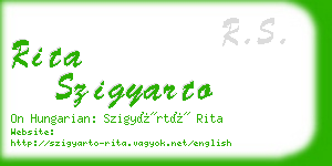 rita szigyarto business card